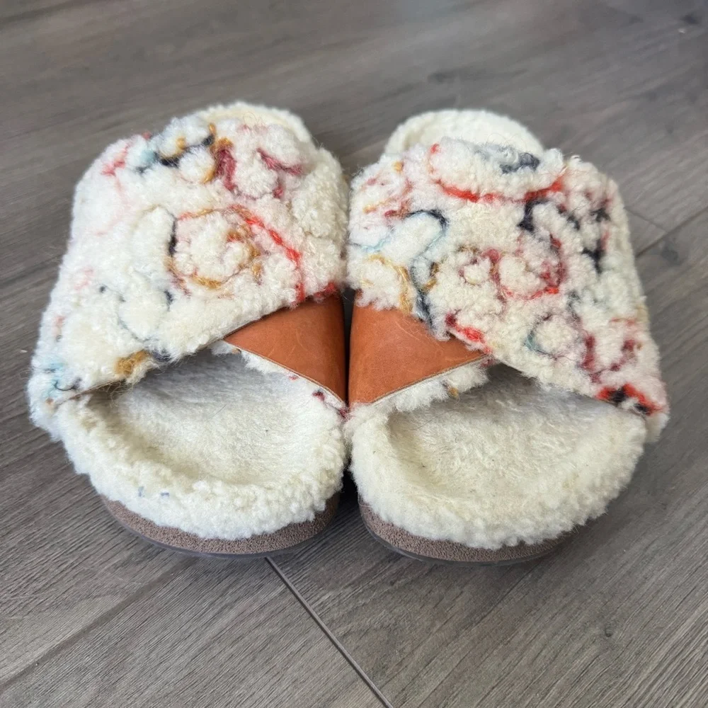 Retail $795! Chloe Shearling Slides Luxury + Comfort! 40 10 - Picture 2 of 7
